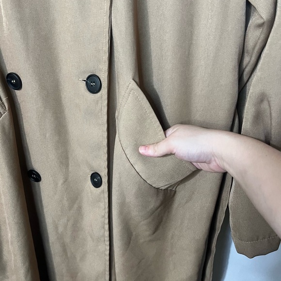HYFVE Double-Breasted Tan Trench Coat Size Small - Picture 4 of 13